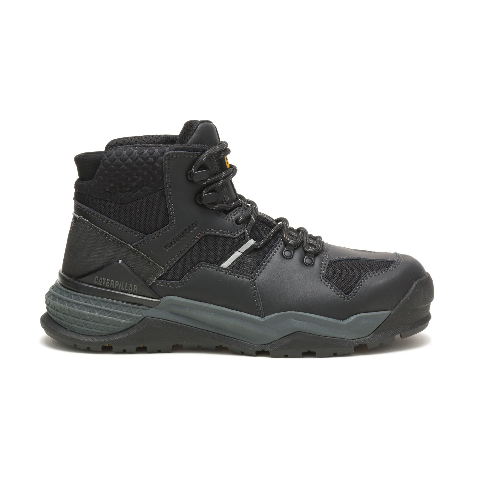 Caterpillar Provoke Mid Waterproof Alloy Toe - Mens Work Boots - Black - NZ (912BSHTFZ)